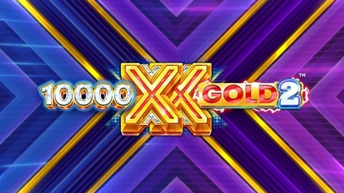 Tampilan antarmuka slot 10,000 X Gold 2 dengan simbol emas dan gulungan 5x4