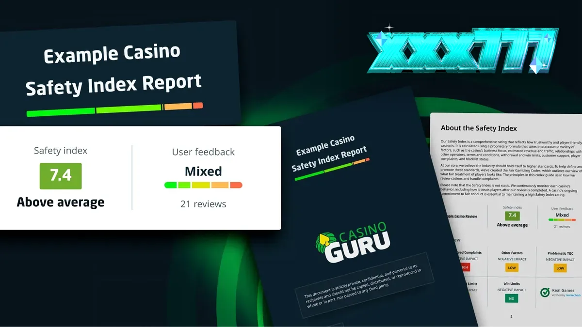 Layar antarmuka digital yang menampilkan laporan keamanan kasino dan data statistik